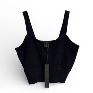 NEW House of Harlow 1960 Black Cropped Knit Tank Top Size Large NWT